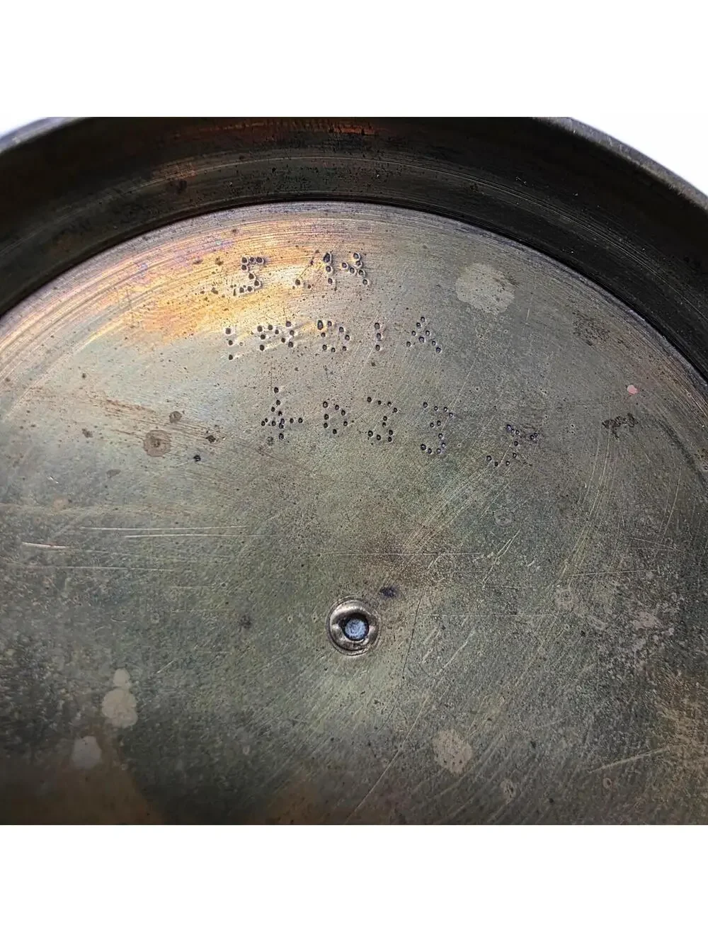 Vintage Indian Brass Pedestal Bowl Hand Engraved Floral Catchall 4.25 Inch